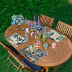 - Servis4lu-SetRyl40-Gorsel - Realhomes 4'lü Suluboya Temalı Tropik Yaprak Tasarımlı Dijital Baskılı Sunumluk - Sunum Altlığı - Amerikan Servis Seti Realhomes