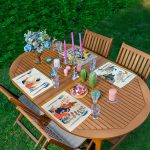 - Servis4lu-SetRyl41-Gorsel - Realhomes 4'lü Tropik Yapraklar Kadın Tasarımlı Dijital Baskılı Modern Sunumluk - Sunum Altlığı - Amerikan Servis Seti Realhomes