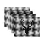 - Servis4lu-SetRyl42-Gorsel-2 - Realhomes  4'lü Kazayağı Temalı Geyik Tasarımlı Dijital Baskılı Dekoratif Sunumluk - Sunum Altlığı - Amerikan Servis Seti Realhomes