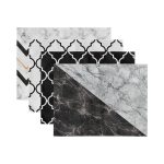 - Servis4lu-SetRyl54-Gorsel-2 - Realhomes 4'lü Siyah Beyaz Ogea Motifli Mermer Tasarımlı Sunumluk - Sunum Altlığı - Amerikan Servis Seti Realhomes