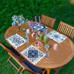 4'lü Mavi Çini Motifli Dijital Baskılı Dekoratif Sunumluk - Sunum Altlığı - Amerikan Servis Seti Realhomes