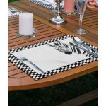 - Servis4lu-SetRyl97-Gorsel-1 - Realhomes 4'lü Siyah Beyaz Damalı Zebra ve Geyik Tasarımlı Dekoratif Sunumluk - Sunum Altlığı - Amerikan Servis Seti Realhomes