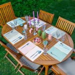 - RealHomes Özel Tasarım 6'lı Amerikan Servis Takımı - Realhomes  6'lı Renkli Ogea Motifli Gold Detaylı Dijital Baskılı Sunum Altlığı - Amerikan Servis Seti Realhomes