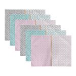 - RealHomes Özel Tasarım 6'lı Amerikan Servis Takımı - Realhomes  6'lı Renkli Ogea Motifli Gold Detaylı Dijital Baskılı Sunum Altlığı - Amerikan Servis Seti Realhomes