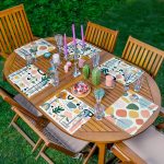 - RealHomes Özel Tasarım 6'lı Amerikan Servis Takımı - Realhomes 6'lı Renkli Onedraw Dijital Baskılı Bohem Tasarımlı Sunum Altlığı - Amerikan Servis Seti Realhomes