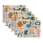 - RealHomes Özel Tasarım 6'lı Amerikan Servis Takımı - Realhomes 6'lı Renkli Onedraw Dijital Baskılı Bohem Tasarımlı Sunum Altlığı - Amerikan Servis Seti Realhomes