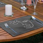 - RealHomes Özel Tasarım 6'lı Amerikan Servis Takımı - Realhomes 6'lı Oneline Silüet Çizimli Dijital Baskılı Sunum Altlığı - Amerikan Servis Seti Realhomes