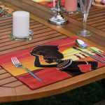 - RealHomes Özel Tasarım 6'lı Amerikan Servis Takımı - Realhomes 6'lı Etnik Afrika Kadınlar Özel Tasarımlı Dijital Baskılı Sunum Altlığı - Amerikan Servis Seti Realhomes