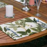 - RealHomes Özel Tasarım 6'lı Amerikan Servis Takımı - Realhomes 6'lı Düz Çizgili Tropik Yapraklar Özel Tasarımlı Sunum Altlığı - Amerikan Servis Seti Realhomes