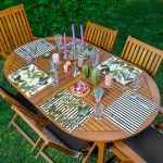 - RealHomes Özel Tasarım 6'lı Amerikan Servis Takımı - Realhomes 6'lı Düz Çizgili Tropik Yapraklar Özel Tasarımlı Sunum Altlığı - Amerikan Servis Seti Realhomes