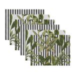 - RealHomes Özel Tasarım 6'lı Amerikan Servis Takımı - Realhomes 6'lı Düz Çizgili Tropik Yapraklar Özel Tasarımlı Sunum Altlığı - Amerikan Servis Seti Realhomes