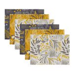 - RealHomes Özel Tasarım 6'lı Amerikan Servis Takımı - Realhomes 6'lı Renkli Zeminler Tropik Çiçekler Dijital Baskılı Sunum Altlığı - Amerikan Servis Seti Realhomes