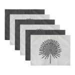 - RealHomes Özel Tasarım 6'lı Amerikan Servis Takımı - Realhomes 6'lı Karakalem Etnik Fil Motifli Tropik Yaprak Tasarımlı Sunum Altlığı - Amerikan Servis Seti Realhomes