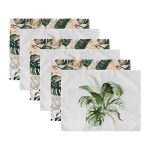 - RealHomes Özel Tasarım 6'lı Amerikan Servis Takımı - Realhomes 6'lı Yeşil Tropik Yaprak Özel Tasarımlı Dijital Baskılı Sunum Altlığı - Amerikan Servis Seti Realhomes