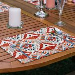 - RealHomes Özel Tasarım 6'lı Amerikan Servis Takımı - Realhomes 6'lı Kırmızı Mavi Suluboya Tasarımlı Dijital Baskuılı Sunum Altlığı - Amerikan Servis Seti Realhomes