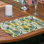 - RealHomes Özel Tasarım 6'lı Amerikan Servis Takımı - Realhomes 6'lı Turuncu Yeşil Renkli Suluboya Tasarımlı Dekoratif Sunum Altlığı - Amerikan Servis Seti Realhomes