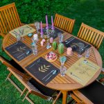 - RealHomes Özel Tasarım 6'lı Amerikan Servis Takımı - Realhomes 6'lı Lacivert Hardal Çiçek Figürlü Özel Tasarım Dekoratif Sunum Altlığı - Amerikan Servis Seti Realhomes