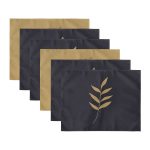 - RealHomes Özel Tasarım 6'lı Amerikan Servis Takımı - Realhomes 6'lı Lacivert Hardal Çiçek Figürlü Özel Tasarım Dekoratif Sunum Altlığı - Amerikan Servis Seti Realhomes