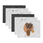 - RealHomes Özel Tasarım 6'lı Amerikan Servis Takımı - Realhomes 6'lı Tropik Yapraklar Saksı Motifli Dijital Baskılı Sunum Altlığı - Amerikan Servis Seti Realhomes