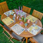 - RealHomes Özel Tasarım 6'lı Amerikan Servis Takımı - Realhomes 6'lı Sarı Gri Tropik Çiçekler Özel Tasarımlı Dekoratif Sunum Altlığı - Amerikan Servis Seti Realhomes