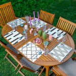 - RealHomes Özel Tasarım 6'lı Amerikan Servis Takımı - Realhomes 6'lı Siyah Beyaz Geometrik Çizgili Dekoratif Sunum Altlığı - Amerikan Servis Seti Realhomes