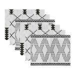 - RealHomes Özel Tasarım 6'lı Amerikan Servis Takımı - Realhomes 6'lı Siyah Beyaz Geometrik Çizgili Dekoratif Sunum Altlığı - Amerikan Servis Seti Realhomes