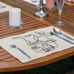 - RealHomes Özel Tasarım 6'lı Amerikan Servis Takımı - Realhomes  6'lı Onedraw Siliet Tasarımlı Dijital Baskılı Modern Sunum Altlığı - Amerikan Servis Seti Realhomes