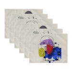 - RealHomes Özel Tasarım 6'lı Amerikan Servis Takımı - Realhomes  6'lı Onedraw Siliet Tasarımlı Dijital Baskılı Modern Sunum Altlığı - Amerikan Servis Seti Realhomes