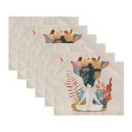 - RealHomes Özel Tasarım 6'lı Amerikan Servis Takımı - Realhomes 6'lı Tropik Yapraklar Kadın Tasarımlı Dijital Baskılı Modern Sunum Altlığı - Amerikan Servis Seti Realhomes