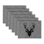 - RealHomes Özel Tasarım 6'lı Amerikan Servis Takımı - Realhomes 6'lı Kazayağı Temalı Geyik Tasarımlı Dijital Baskılı Dekoratif Sunum Altlığı - Amerikan Servis Seti Realhomes