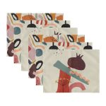 - RealHomes Özel Tasarım 6'lı Amerikan Servis Takımı - Realhomes  6'lı Onedraw Temalı Dijital Baskılı Dekoratif Sunum Altlığı - Amerikan Servis Seti Realhomes