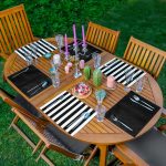 - RealHomes Özel Tasarım 6'lı Amerikan Servis Takımı - Realhomes  6'lı Siyah Beyaz Çizgili Düz Siyah Özel Tasarımlı Modern Sunum Altlığı - Amerikan Servis Seti Realhomes