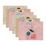 - RealHomes Özel Tasarım 6'lı Amerikan Servis Takımı - Realhomes 6'lı Renkli Çiçek Tasarımlı Onedraw Temalı Dekoratif Sunum Altlığı - Amerikan Servis Seti Realhomes