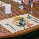 - RealHomes Özel Tasarım 6'lı Amerikan Servis Takımı - Realhomes 6'lı Tropik Yapraklar Onedraw Temalı Dijital Baskılı Dekoratif Sunum Altlığı - Amerikan Servis Seti Realhomes