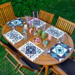 - RealHomes Özel Tasarım 6'lı Amerikan Servis Takımı - Realhomes  6'lı Mavi Çini Motifli Dijital Baskılı Dekoratif Sunum Altlığı - Amerikan Servis Seti Realhomes