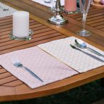 - RealHomes Özel Tasarım 6'lı Amerikan Servis Takımı - Realhomes 6'lı Pembe Gri Ogea Motifli Dijital Baskılı Dekoratif Sunum Altlığı - Amerikan Servis Seti Realhomes