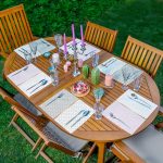 - RealHomes Özel Tasarım 6'lı Amerikan Servis Takımı - Realhomes 6'lı Pembe Gri Ogea Motifli Dijital Baskılı Dekoratif Sunum Altlığı - Amerikan Servis Seti Realhomes