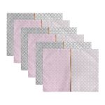 - RealHomes Özel Tasarım 6'lı Amerikan Servis Takımı - Realhomes 6'lı Pembe Gri Ogea Motifli Dijital Baskılı Dekoratif Sunum Altlığı - Amerikan Servis Seti Realhomes