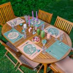 - RealHomes Özel Tasarım 6'lı Amerikan Servis Takımı - Realhomes 6'lı Pudra Yeşil Renkli Çiçek Detaylı Özel Tasarım Sunum Altlığı - Amerikan Servis Seti Realhomes