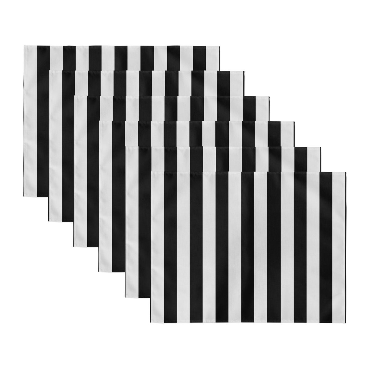 6'lı Siyah Beyaz Düz Çizgili Özel Tasarımlı Dijital Baskılı Modern Sunum Altlığı - Amerikan Servis Seti Realhomes
