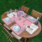 - ServisRunner-DuzRenkSet-Ryl39-Gorsel - Realhomes  Pembe Krem Zemin Bisikletli Adam Motifli 1 Adet Runner & 4 Adet Yeşil Renkli Amerikan Servis Realhomes