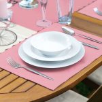 - ServisRunner-DuzRenkSet-Ryl39-Gorsel-2 - Realhomes  Pembe Krem Zemin Bisikletli Adam Motifli 1 Adet Runner & 4 Adet Yeşil Renkli Amerikan Servis Realhomes