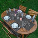 - ServisRunner-DuzRenkSet-Ryl41-Gorsel - Realhomes Koyu Füme Oneline Yüz Tasarımlı 1 Adet Runner & 4 Adet Yeşil Renkli Amerikan Servis Realhomes