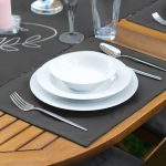 - ServisRunner-DuzRenkSet-Ryl41-Gorsel-2 - Realhomes Koyu Füme Oneline Yüz Tasarımlı 1 Adet Runner & 4 Adet Yeşil Renkli Amerikan Servis Realhomes