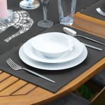 Koyu Füme Zemin Etnik Fil Motifli Dekoratif 1 Adet Runner & 4 Adet Yeşil Renkli Amerikan Servis Realhomes