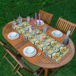 - ServisRunner-DuzRenkSet-Ryl50-Gorsel - Realhomes Yeşil Damask Tasarımlı Dijital Baskılı Dekoratif 1 Adet Runner & 4 Adet Yeşil Renkli Amerikan Servis Realhomes