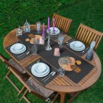 Koyu Gri Zeminli Vazo Temalı Dekoratif 1 Adet Runner & 4 Adet Yeşil Renkli Amerikan Servis Realhomes