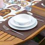 - ServisRunner-DuzRenkSet-Ryl58-Gorsel-2 - Realhomes Etnik Soyut Tasarımlı Dijital Baskılı 1 Adet Runner & 4 Adet Yeşil Renkli Amerikan Servis Realhomes