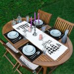 - ServisRunner-DuzRenkSet-Ryl67-Gorsel - Realhomes  Christmas Temalı Ekose Çam Ağacı Motifli 1 Adet Runner & 4 Adet Yeşil Renkli Amerikan Servis Realhomes