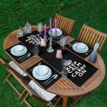 Siyah Beyaz Keep Calm And Carry On Baskılı 1 Adet Runner & 4 Adet Yeşil Renkli Amerikan Servis Realhomes